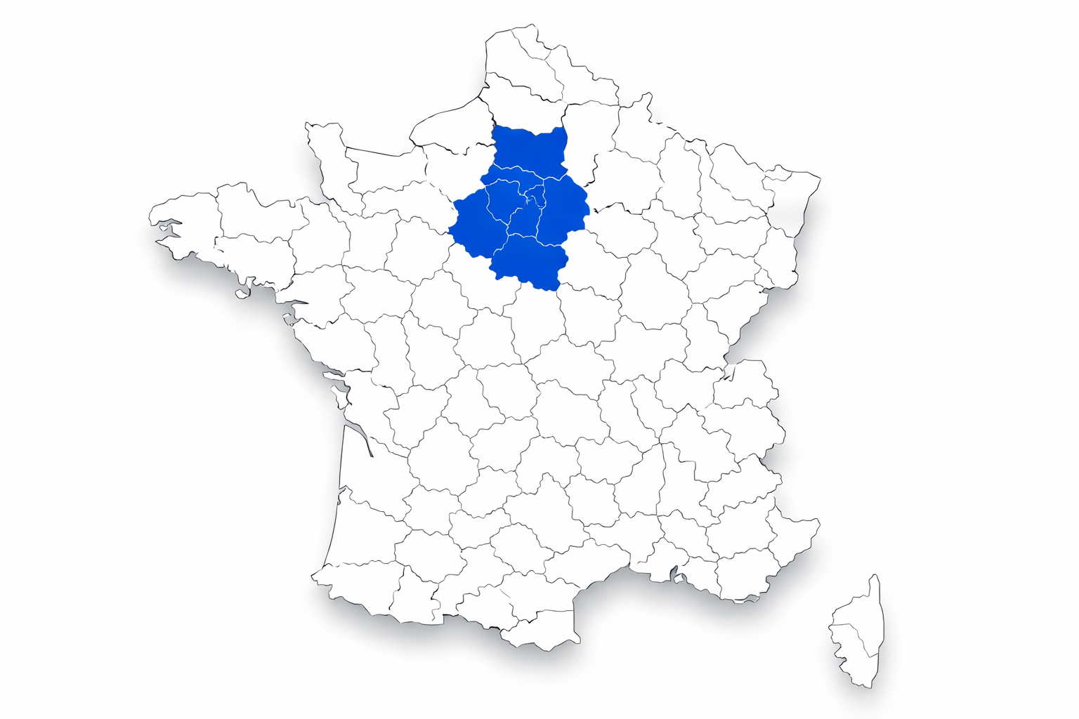 Carte des zones d'intervention en Île-de-France
